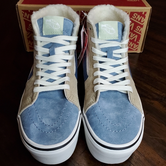 Vans Sk8-Hi Tapered PLATFORM Pig Suede Sherpa Women Size 7, Men Size 5.5 - Picture 6 of 11